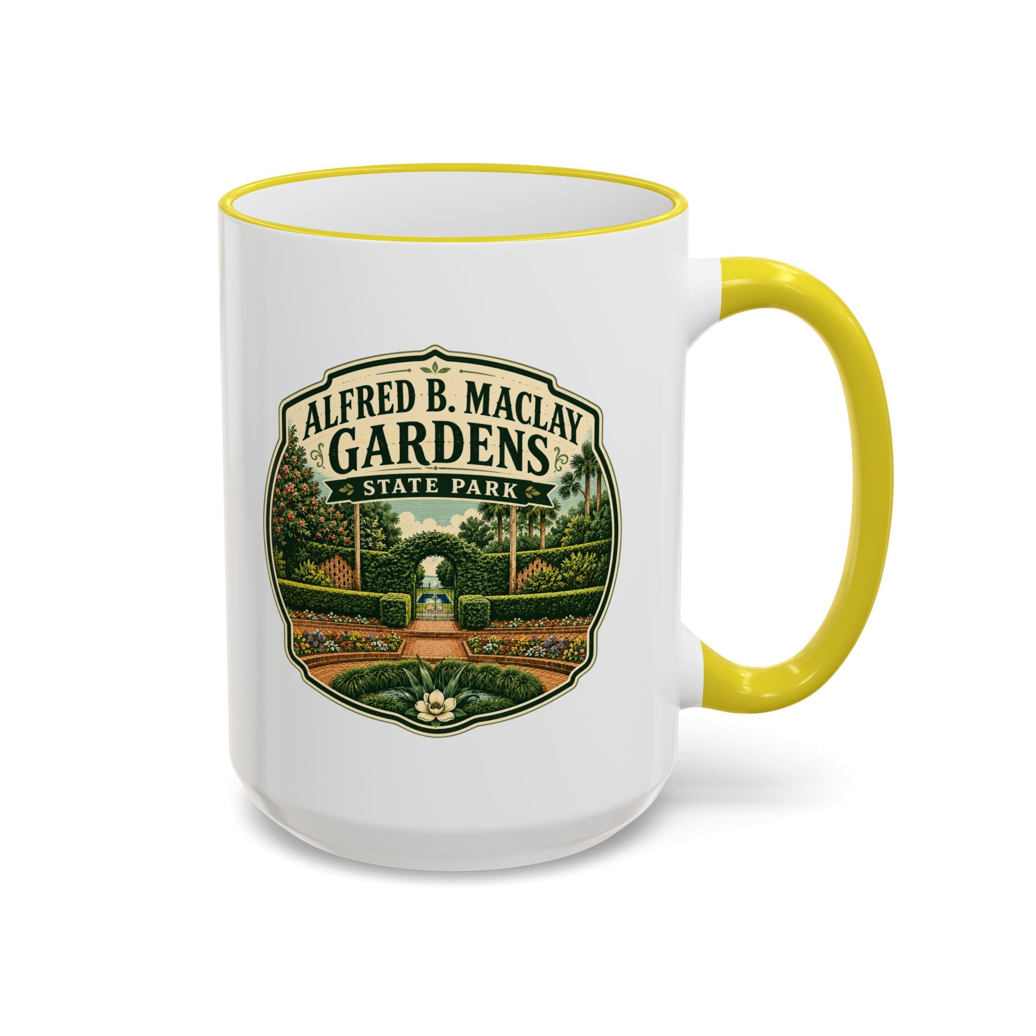 Maclay Gardens Vintage Mug — Accent Rim & Handle 11oz/15oz