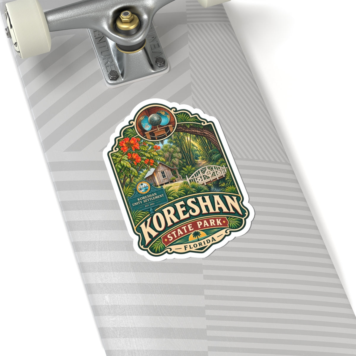 Koreshan State Park Florida Vintage Travel Sticker – Kiss-Cut Sticker