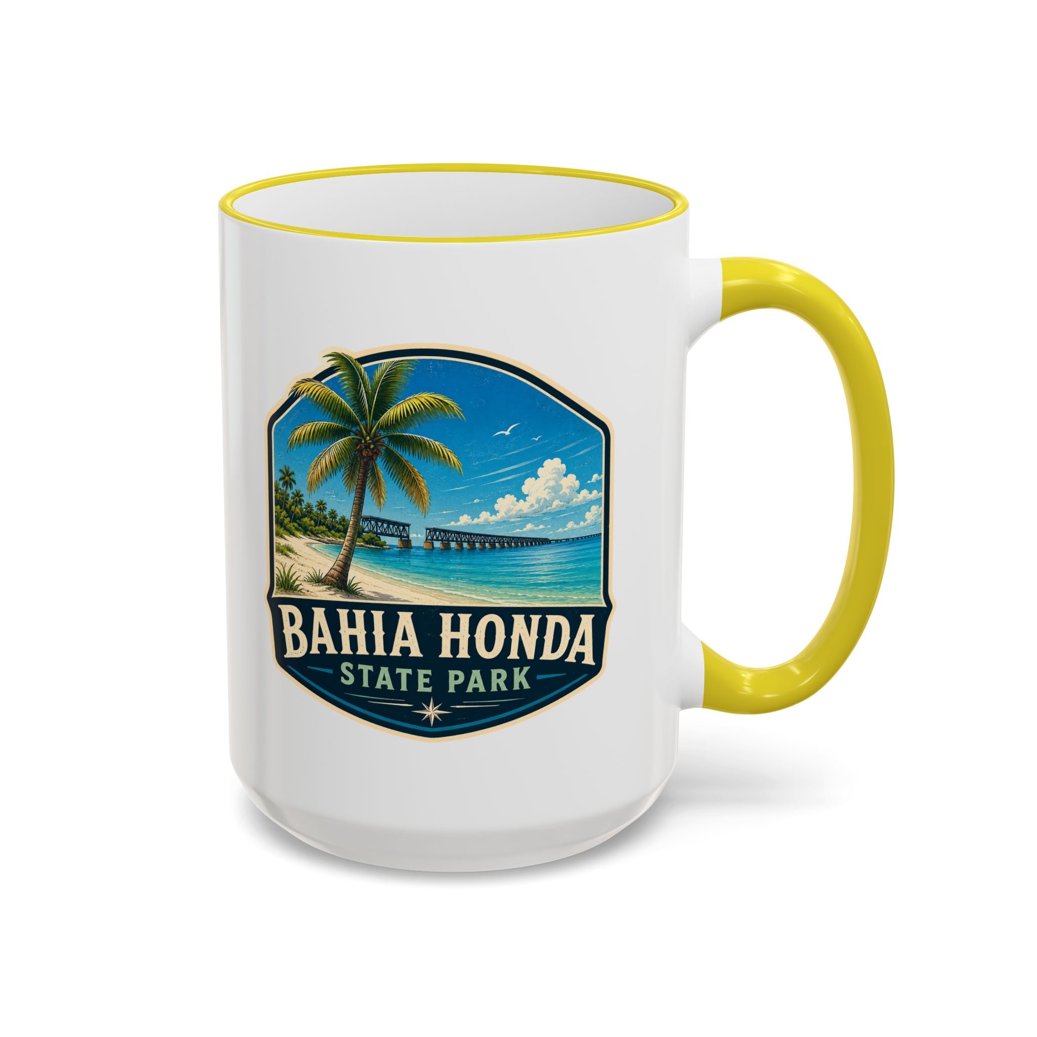 Bahia Honda Vintage Mug — Accent Rim & Handle 11oz/15oz