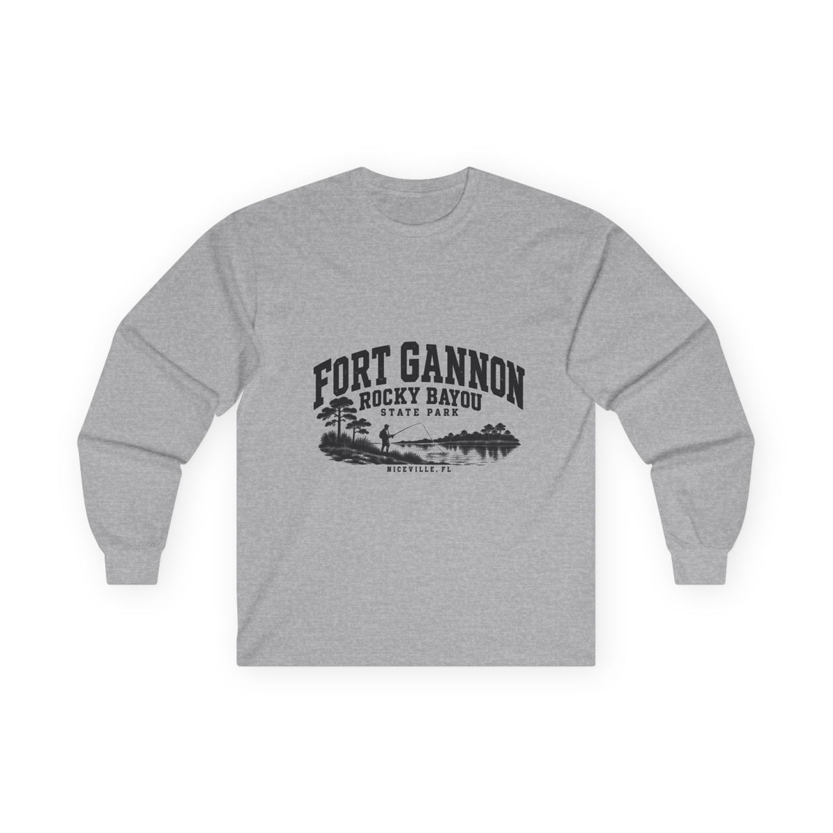 Fort Gannon Rocky Bayou State Park Logo- Long Sleeve Tee