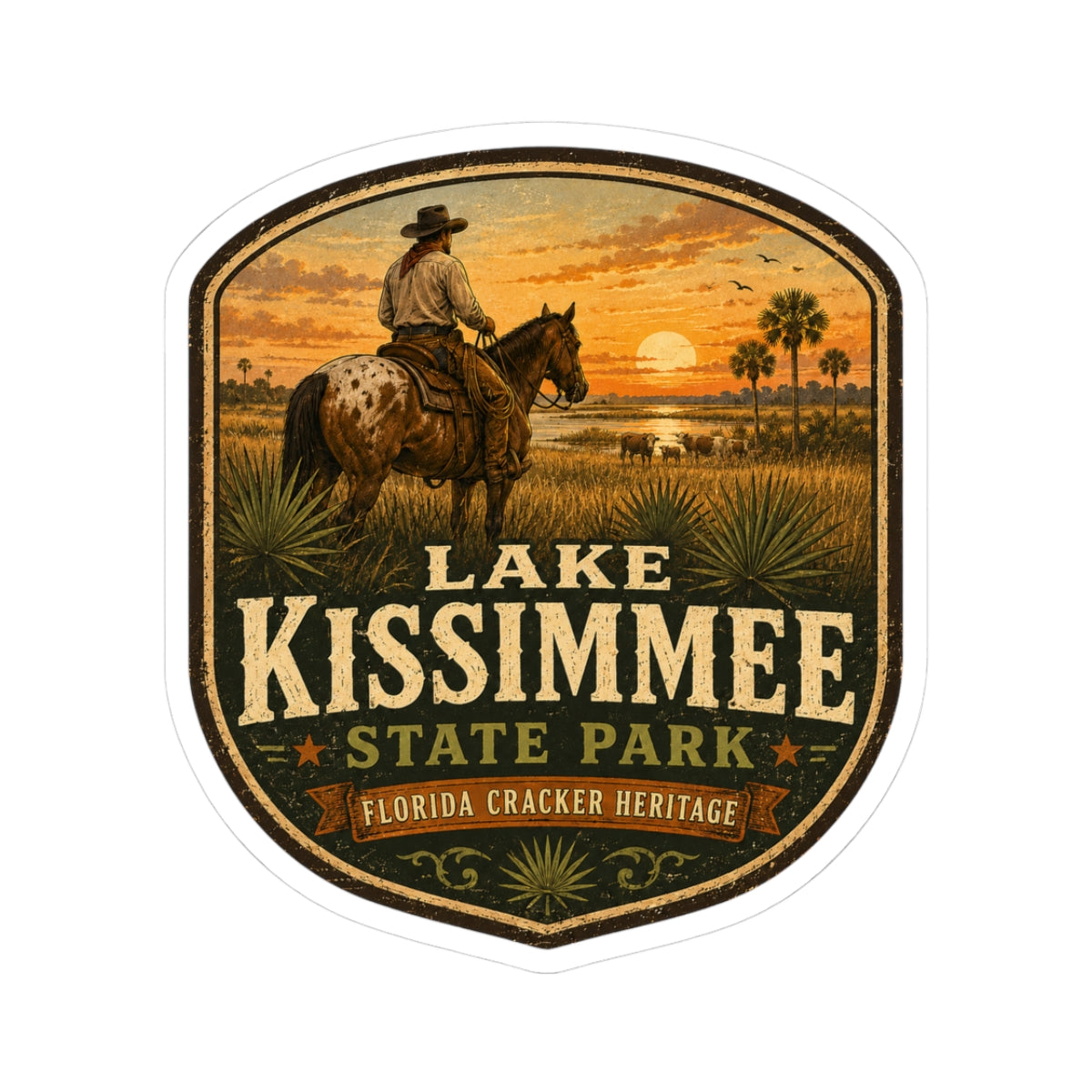 Lake Kissimmee State Park Sticker — Florida Cracker Heritage Vintage Decal