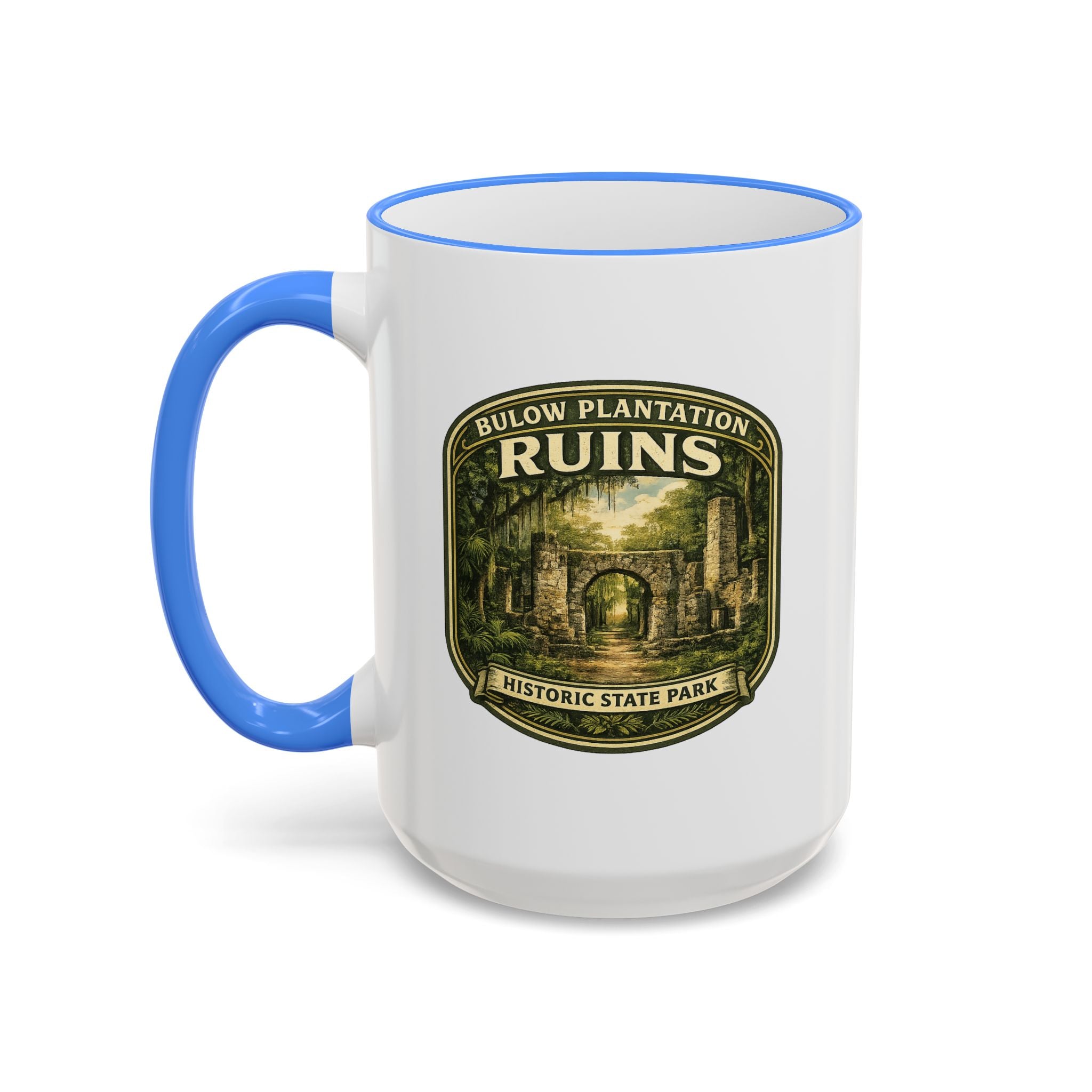 Bulow Ruins Vintage Mug — Accent Rim & Handle 11oz/15oz
