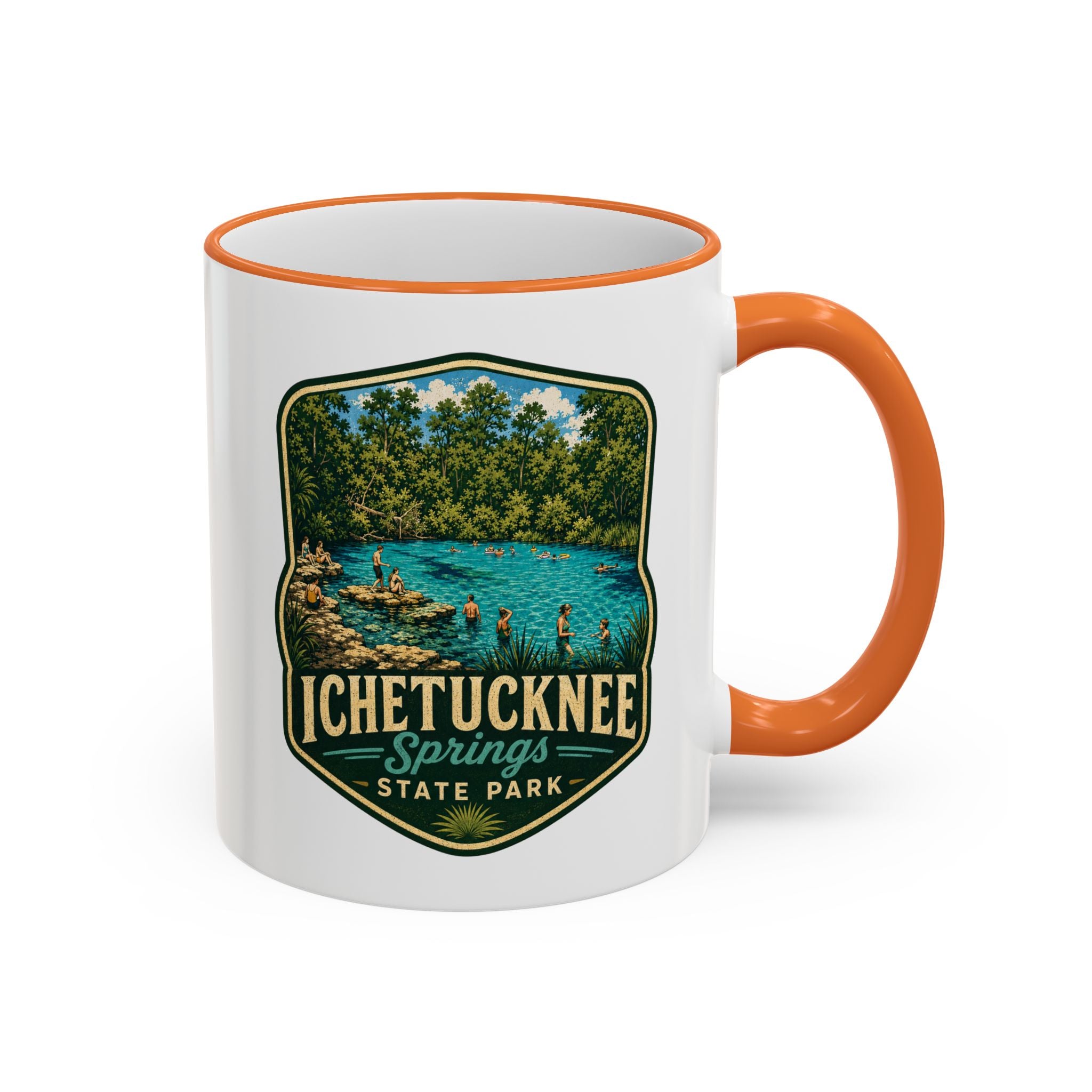 Ichetucknee Springs Vintage Mug — Accent Rim & Handle 11oz/15oz