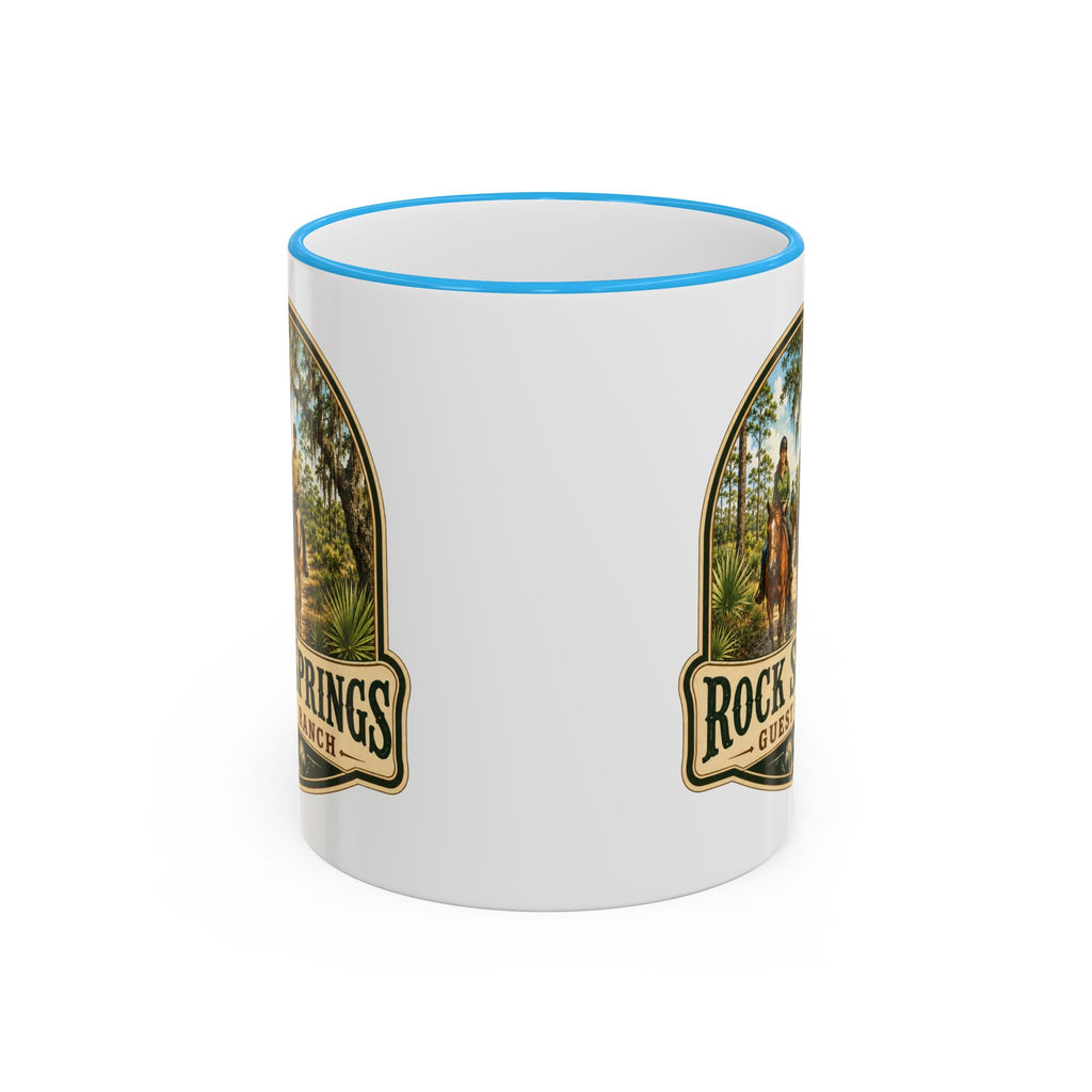 Rock Springs Guest Ranch Vintage Mug — Accent Rim & Handle 11oz/15oz