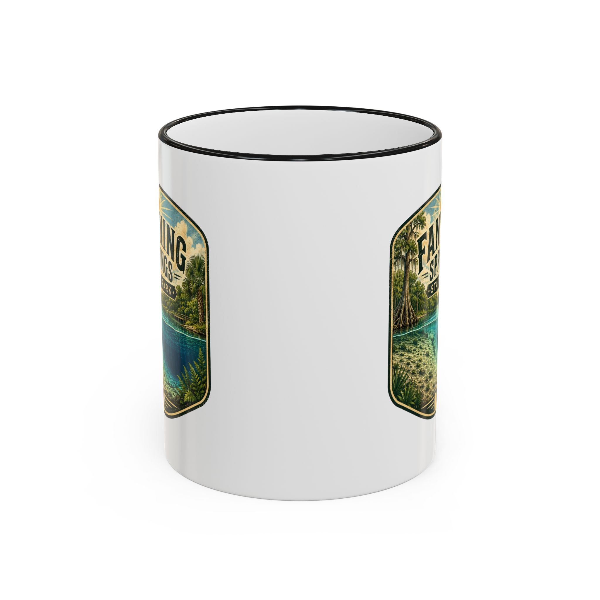 Fanning Springs Vintage Mug — Accent Rim & Handle 11oz/15oz