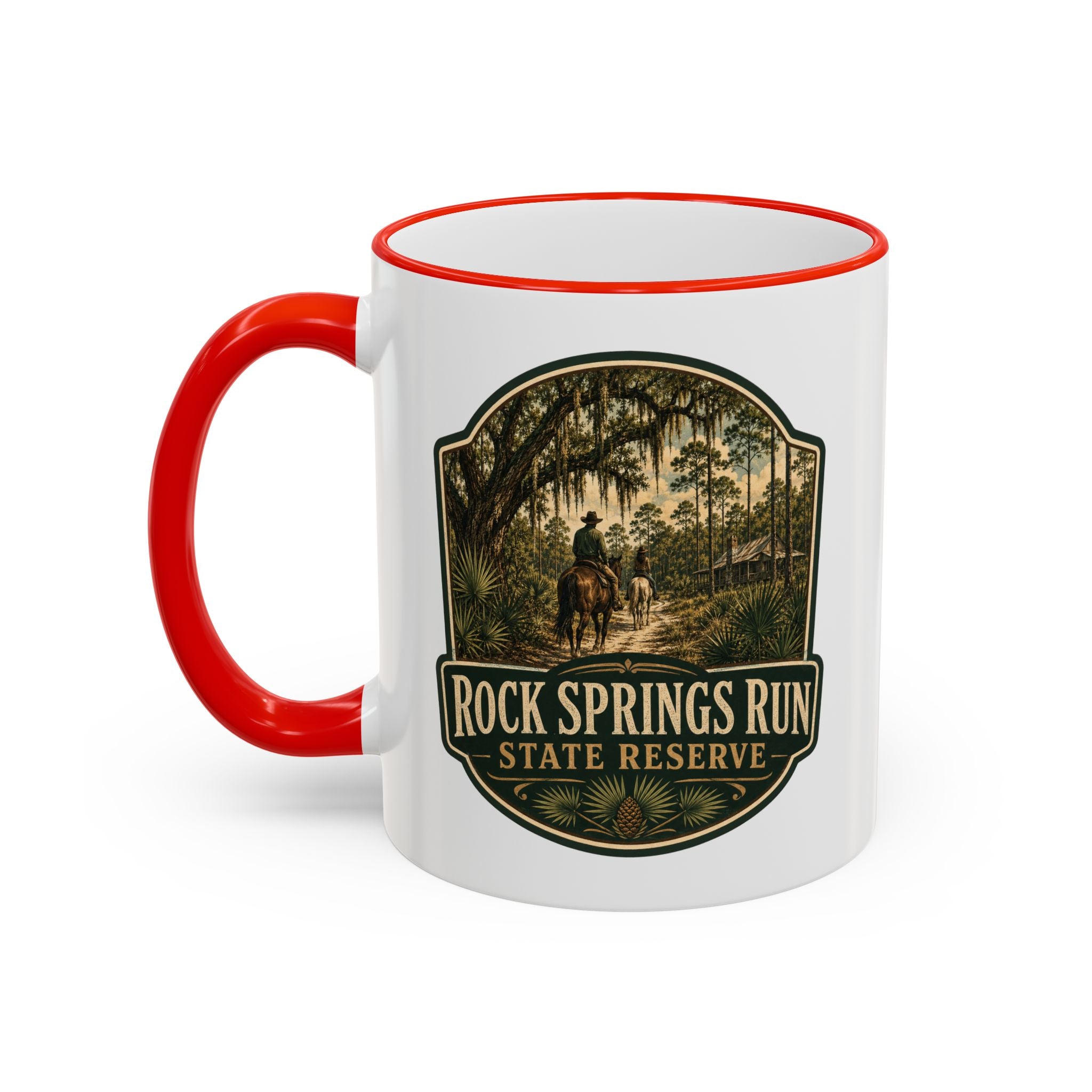 Rock Springs Run Vintage Mug — Accent Rim & Handle 11oz/15oz