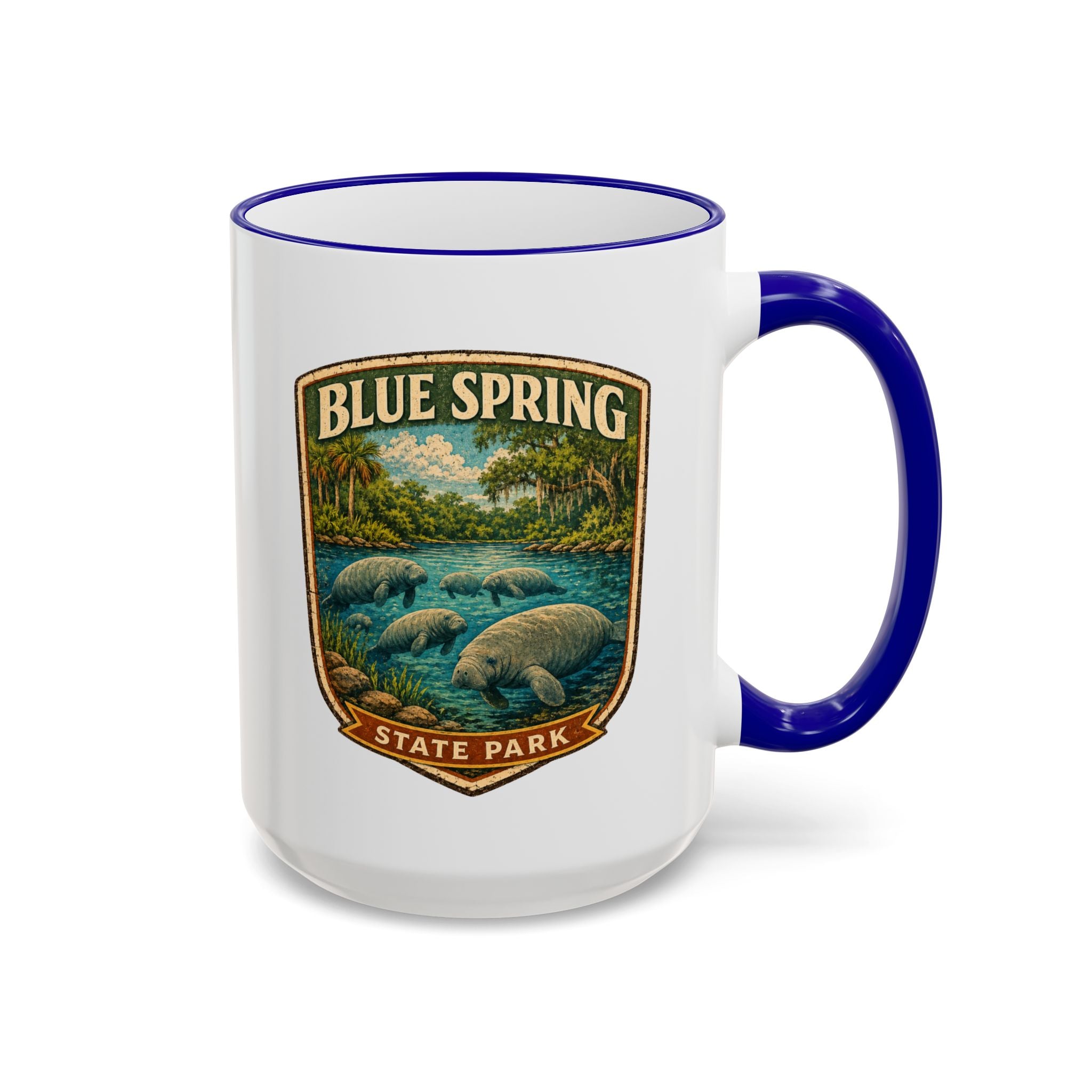 Blue Spring Accent Rim & Handle 11oz/15oz