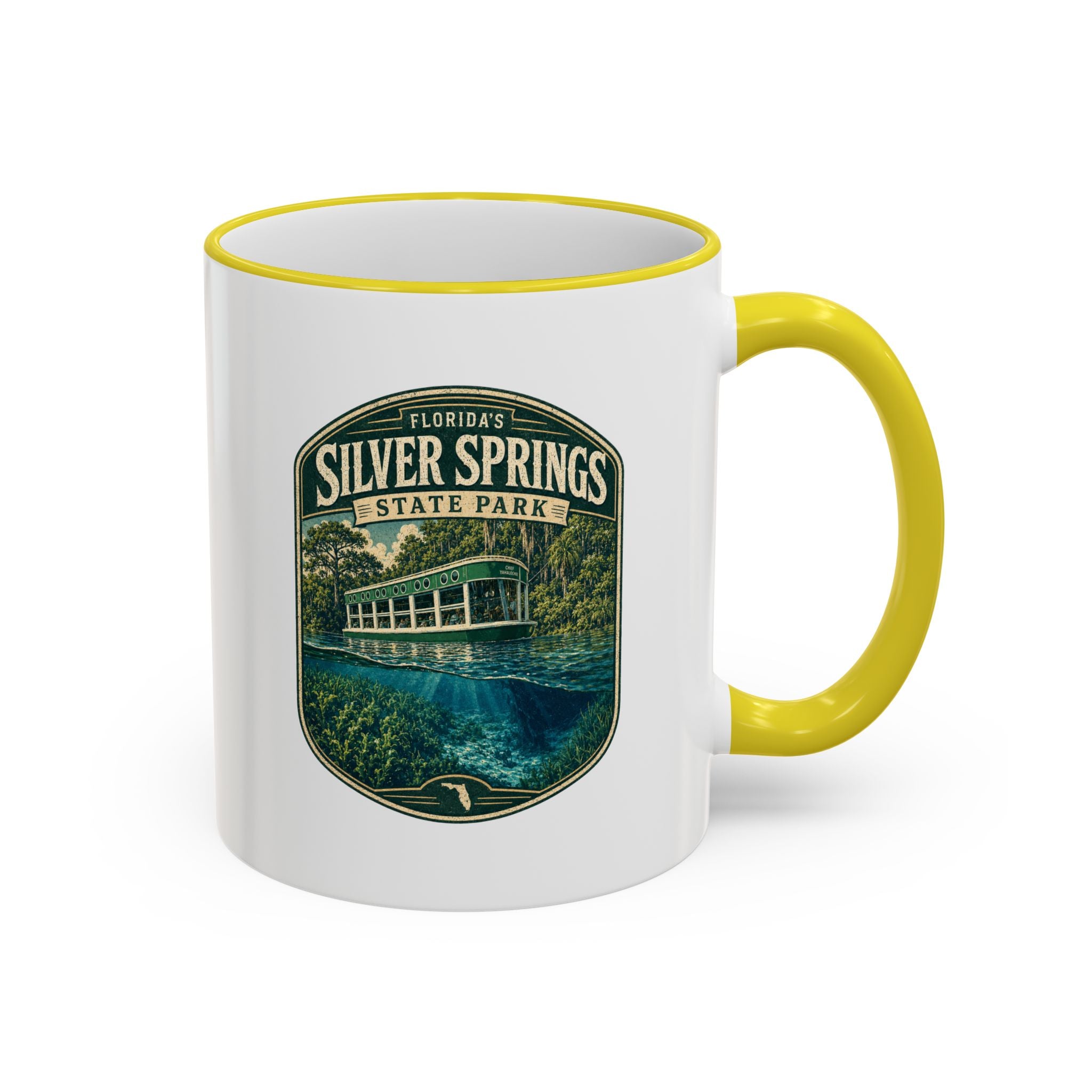Silver Springs Vintage Mug — Accent Rim & Handle 11oz/15oz