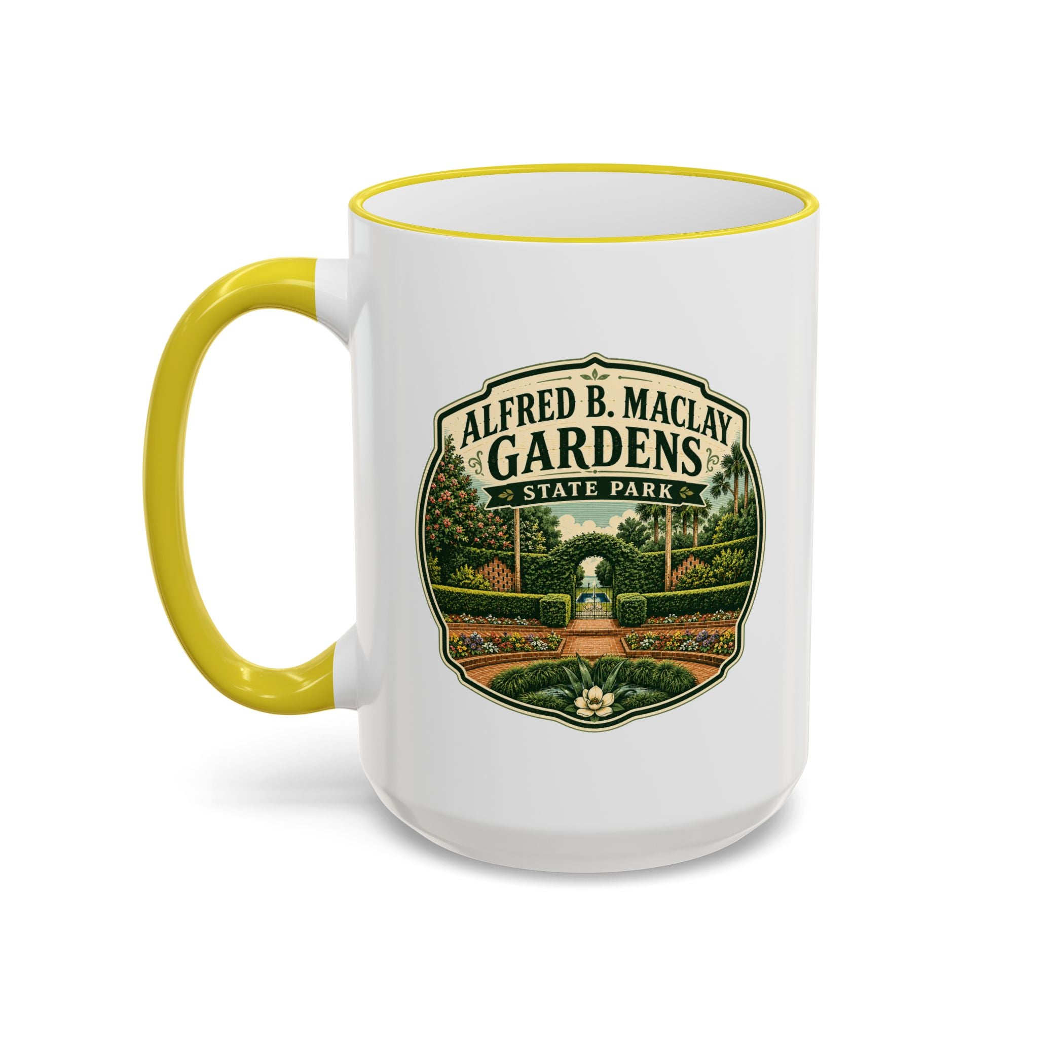 Maclay Gardens Vintage Mug — Accent Rim & Handle 11oz/15oz