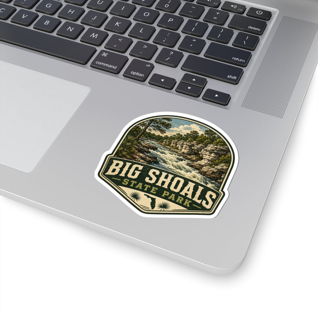 Big Shoals State Park Sticker — Vintage River Landscape Kiss-Cut Sticker