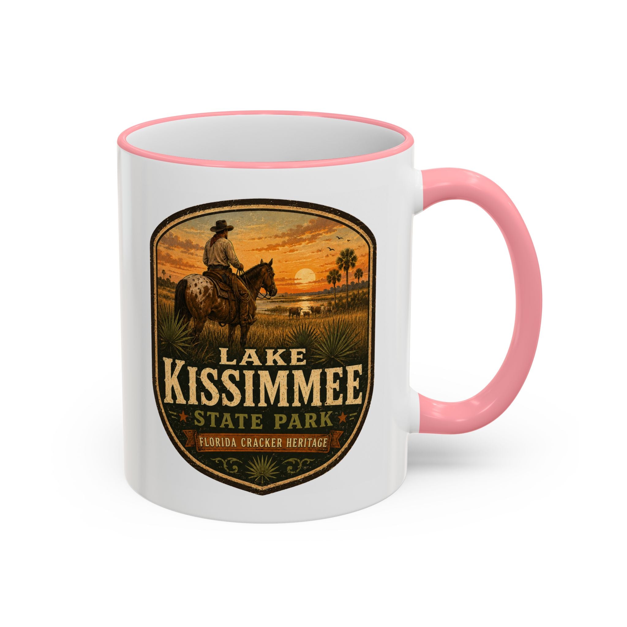 Lake Kissimmee Sunset Mug — Accent Rim & Handle 11oz/15oz
