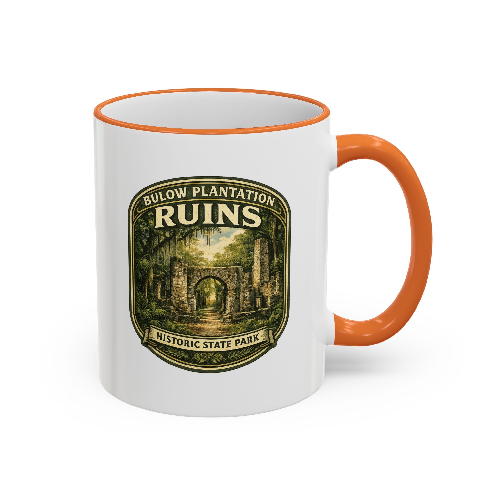 Bulow Ruins Vintage Mug — Accent Rim & Handle 11oz/15oz