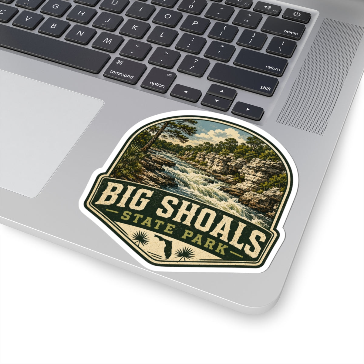 Big Shoals State Park Sticker — Vintage River Landscape Kiss-Cut Sticker