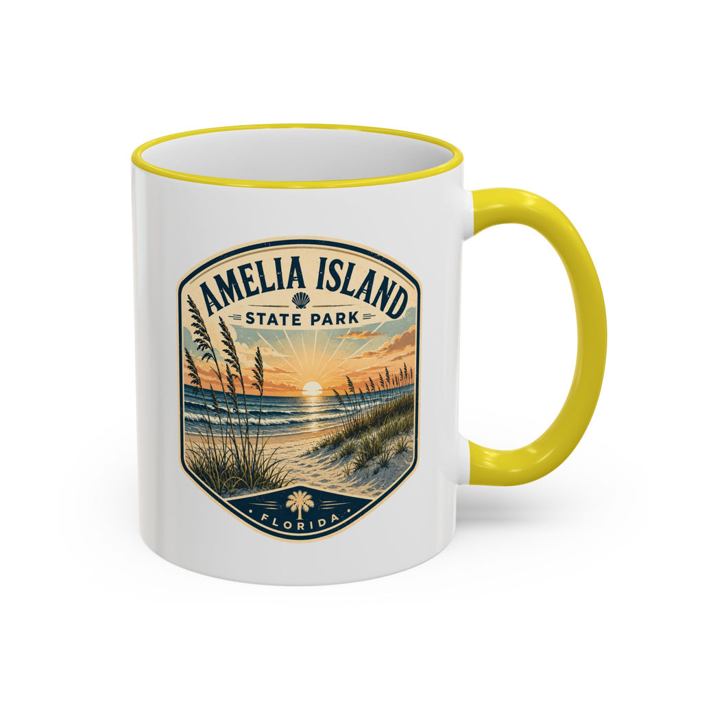 Amelia Island Vintage Mug — Accent Rim & Handle 11oz/15oz